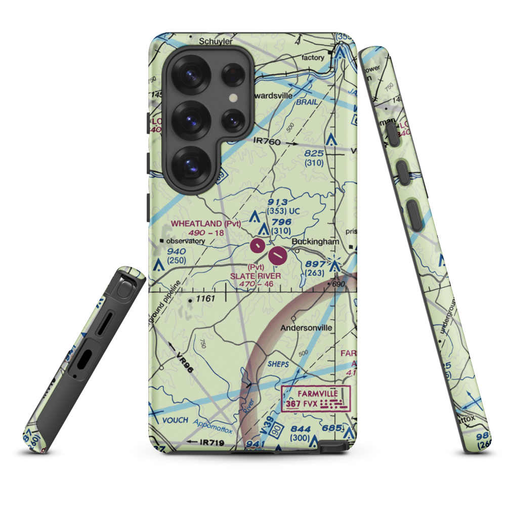 Wheatland Airport (23VA) VFR Sectional Samsung Phone Case Samsung Galaxy S25 Ultra model shown