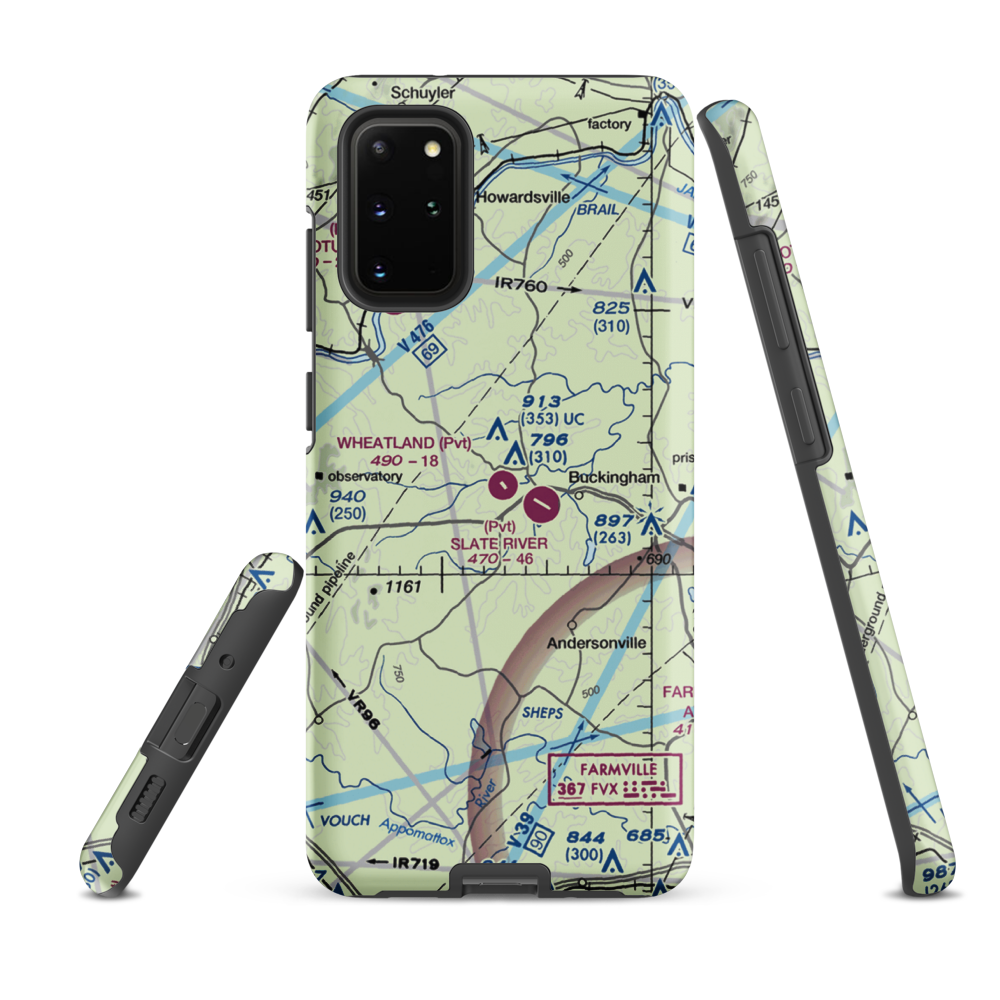Wheatland Airport (23VA) VFR Sectional Samsung Phone Case Samsung Galaxy S20 Plus model shown