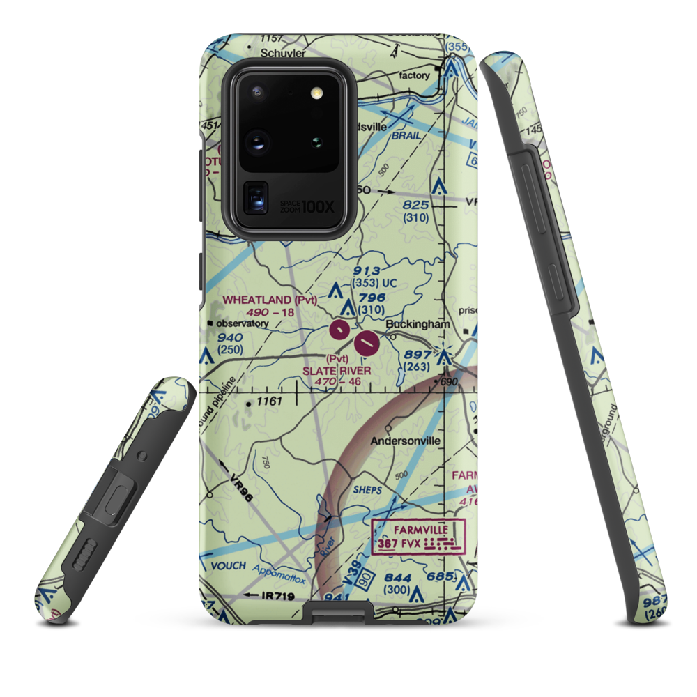 Wheatland Airport (23VA) VFR Sectional Samsung Phone Case Samsung Galaxy S20 Ultra model shown
