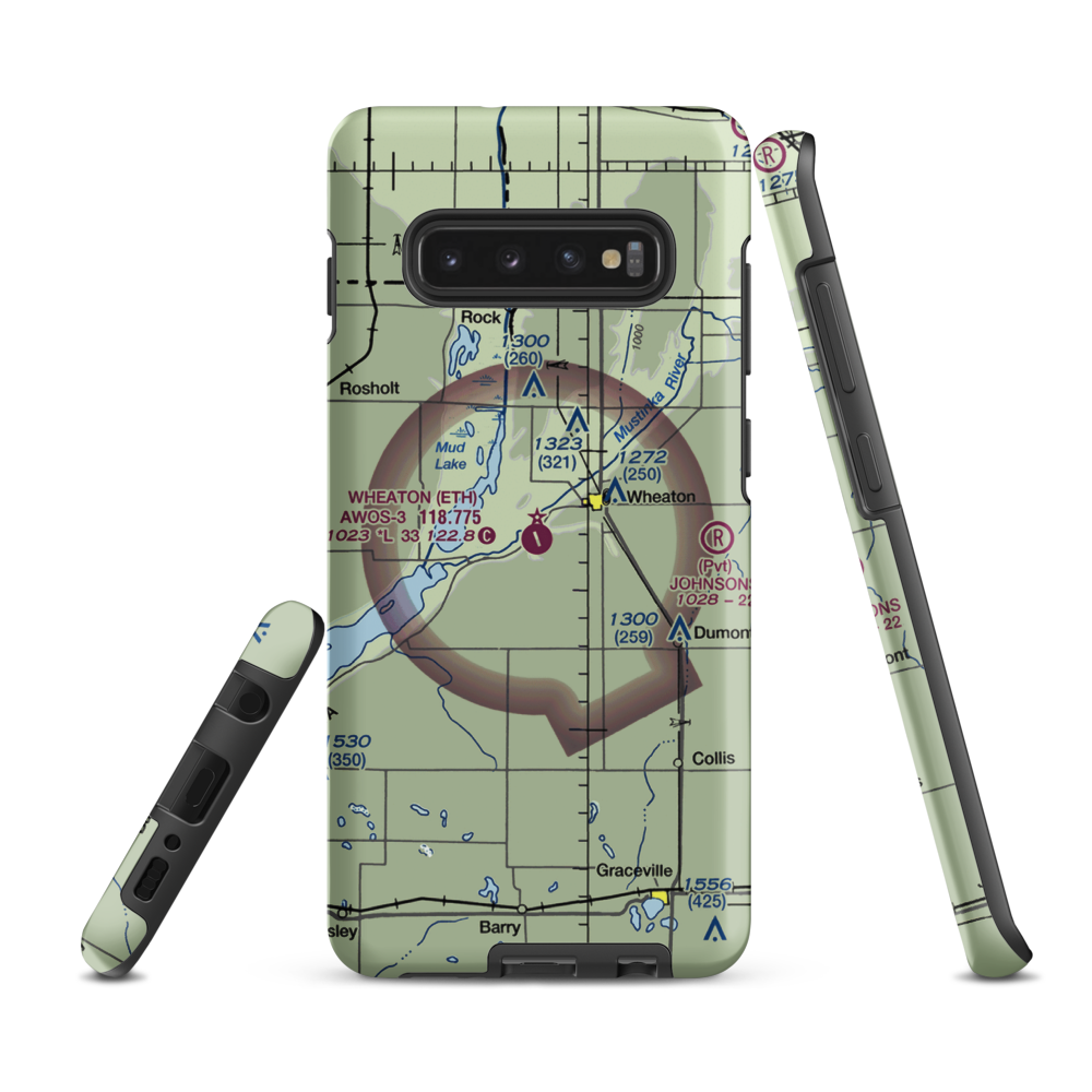 Wheaton Municipal Airport (ETH) VFR Sectional Samsung Phone Case Samsung Galaxy S10 Plus model shown
