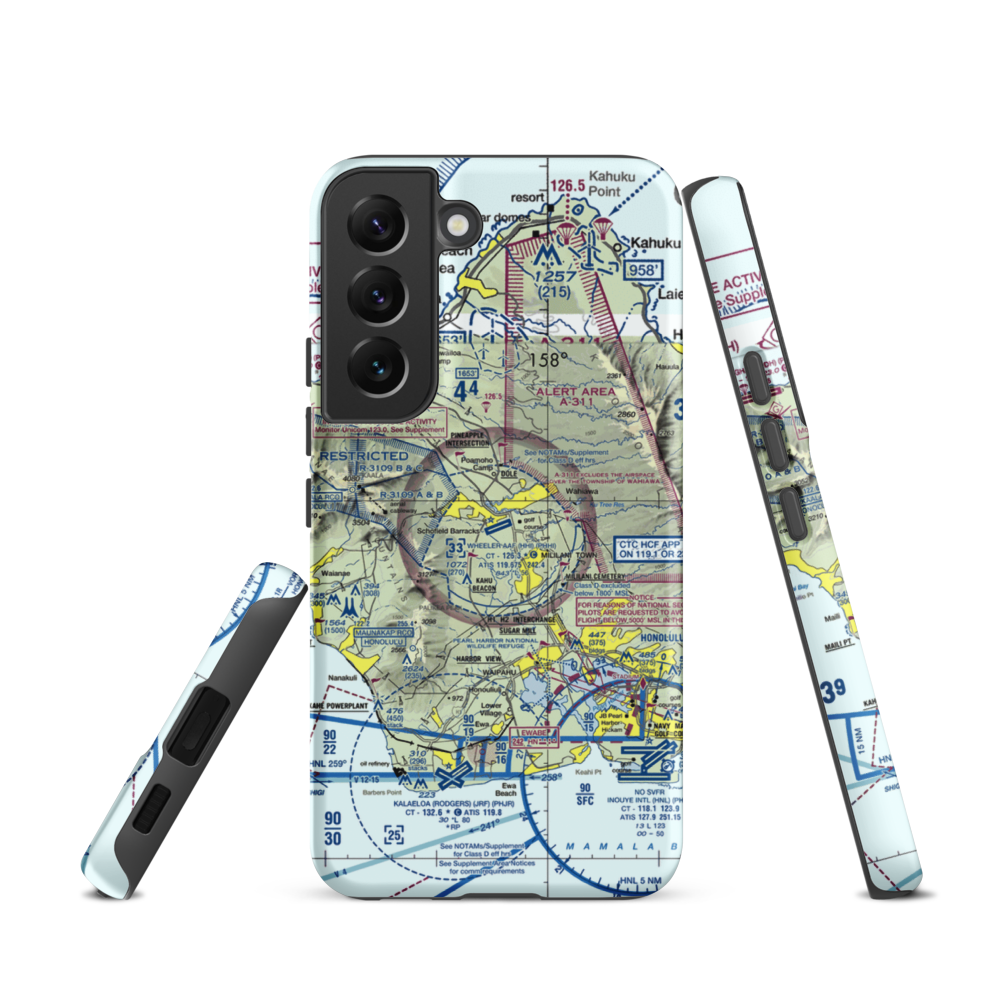 Wheeler Army Airfield (HHI) VFR Sectional Samsung Phone Case Samsung Galaxy S22 model shown
