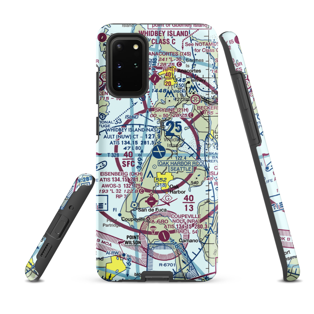 Whidbey Island Naval Air Station (Ault Field) (NUW) VFR Sectional Samsung Phone Case Samsung Galaxy S20 Plus model shown