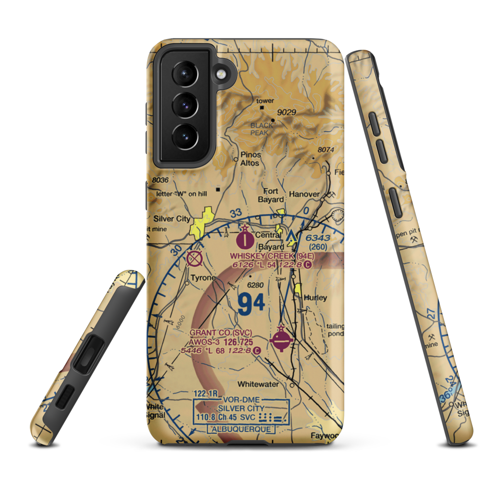 Whiskey Creek Airport (94E) VFR Sectional Samsung Phone Case Samsung Galaxy S21 Plus model shown