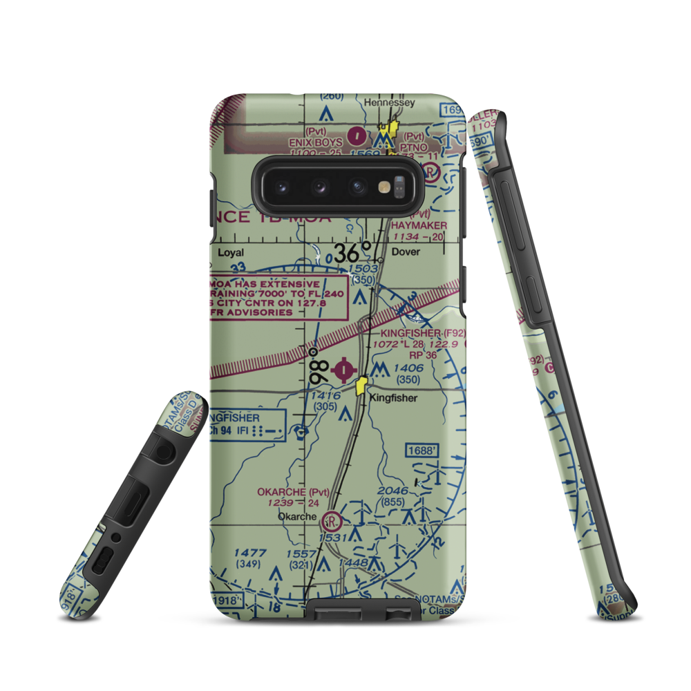 White Airport (6OK0) VFR Sectional Samsung Phone Case Samsung Galaxy S10 model shown