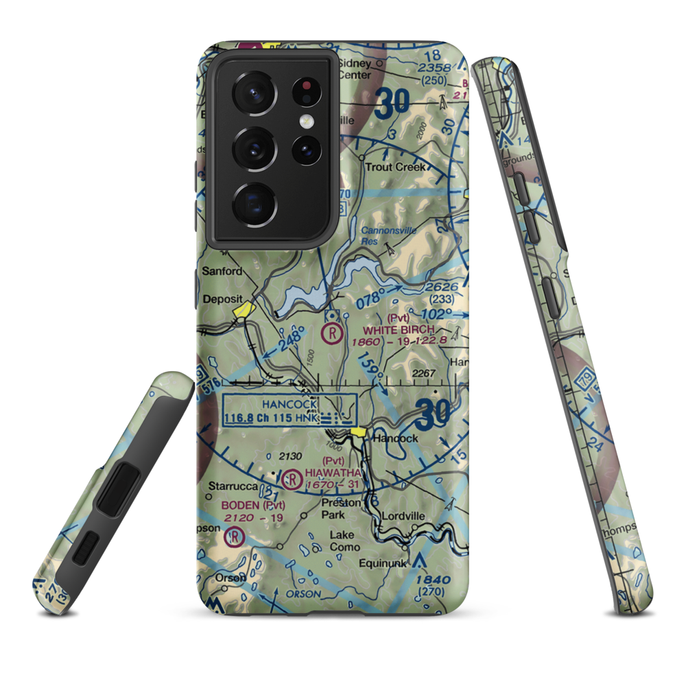 White Birch Airport (NK68) VFR Sectional Samsung Phone Case Samsung Galaxy S21 Ultra model shown