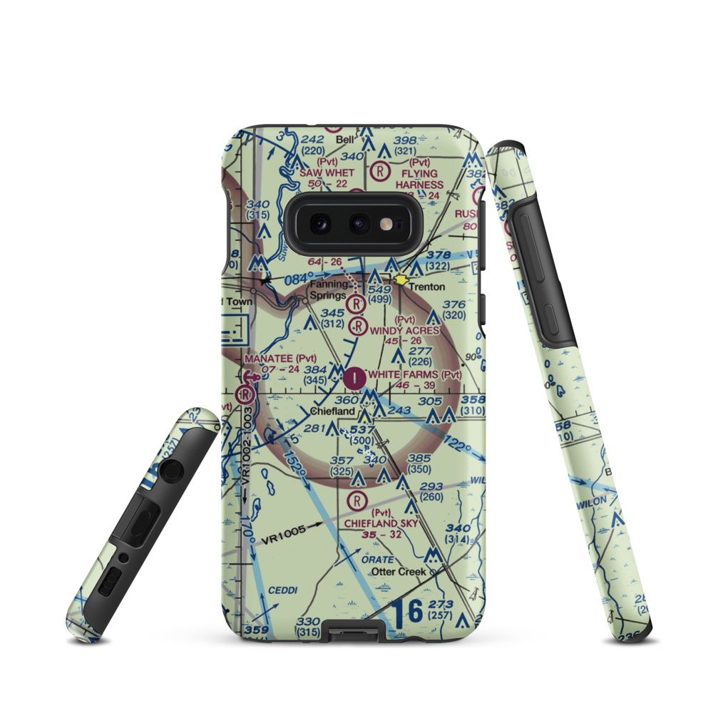 White Farms Airport (FA36) VFR Sectional Samsung Phone Case Samsung Galaxy S10 Plus model shown
