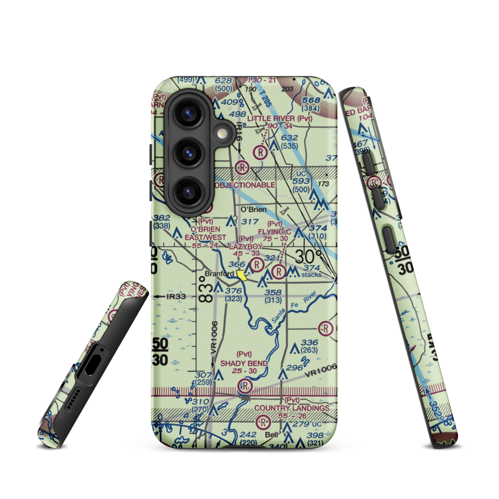 White Field Airport (FD95) VFR Sectional Samsung Phone Case Samsung Galaxy S24 model shown