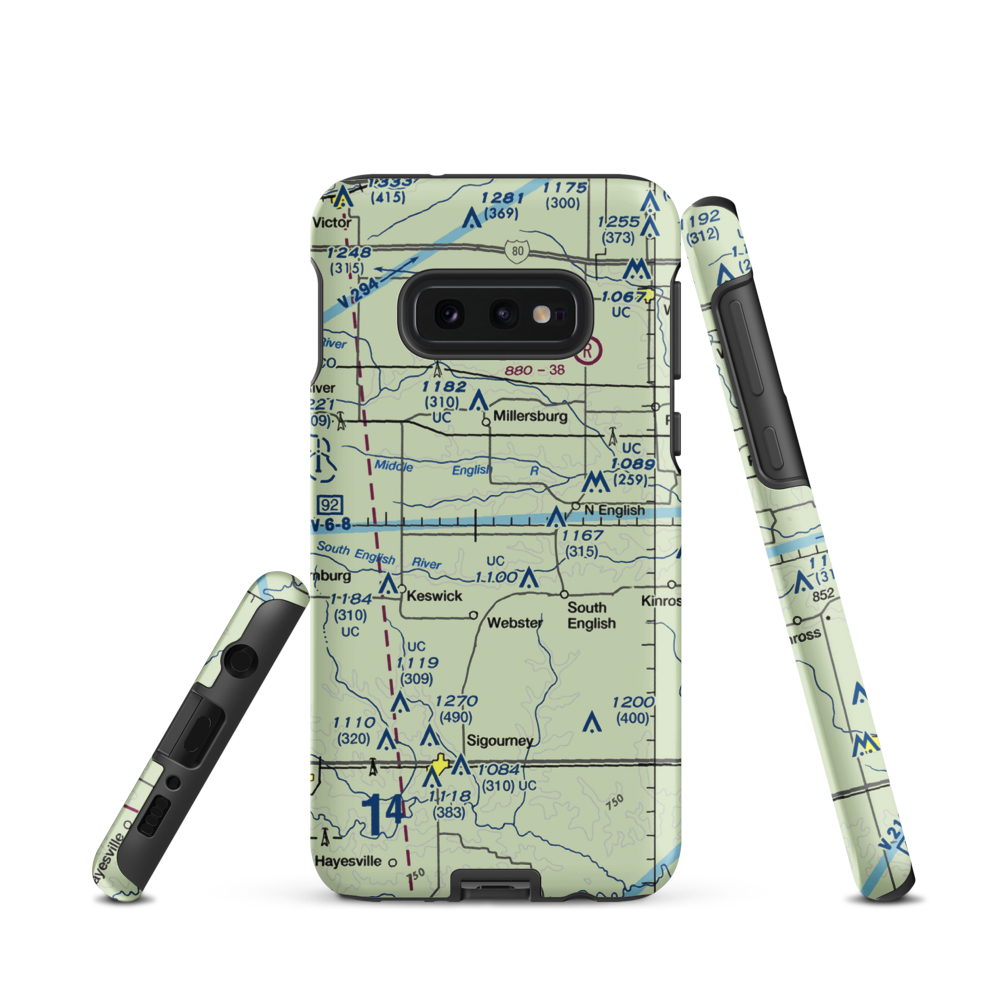 White Pigeon Airport (7IA1) VFR Sectional Samsung Phone Case Samsung Galaxy S10e model shown