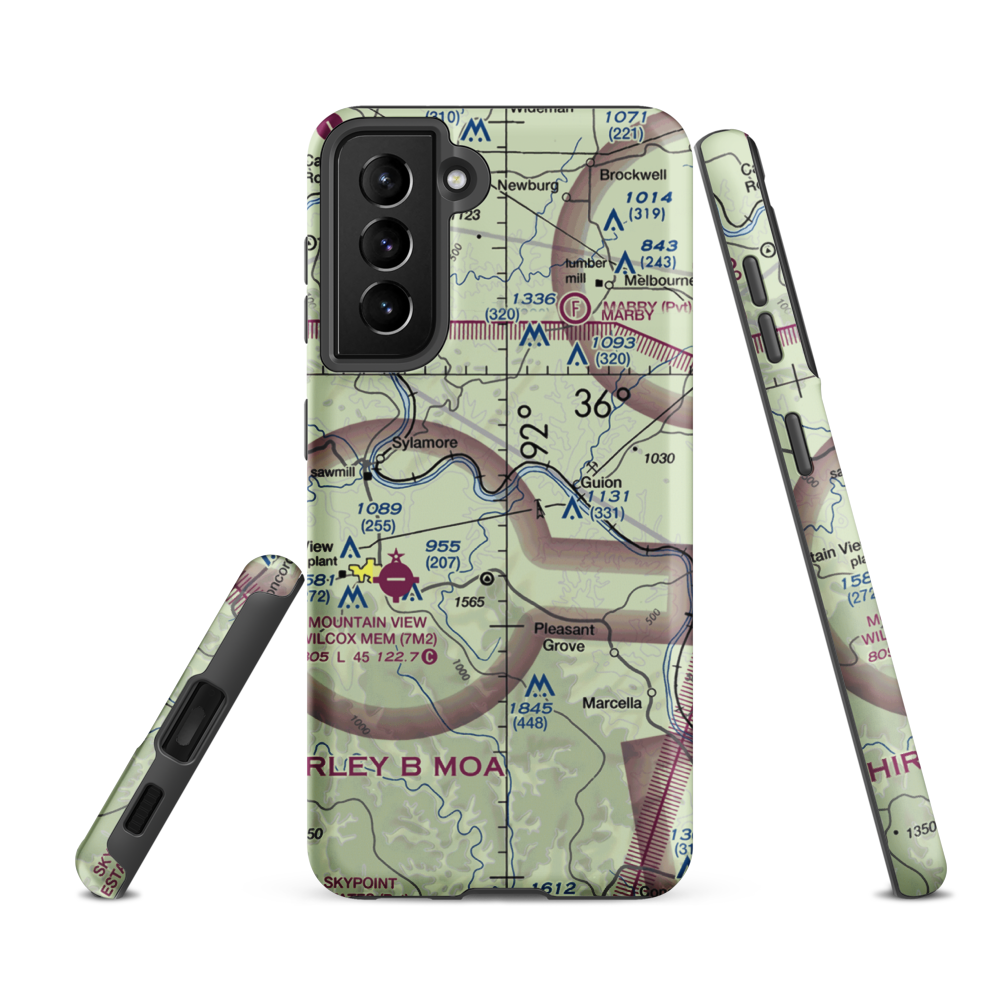 White River Airport (AR64) VFR Sectional Samsung Phone Case Samsung Galaxy S21 FE model shown