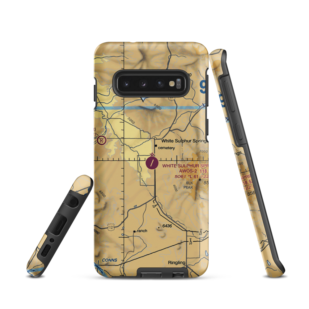 White Sulphur Springs Airport (7S6) VFR Sectional Samsung Phone Case Samsung Galaxy S10 model shown