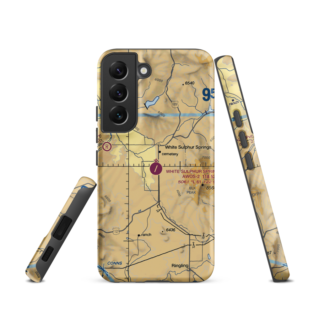 White Sulphur Springs Airport (7S6) VFR Sectional Samsung Phone Case Samsung Galaxy S22 model shown