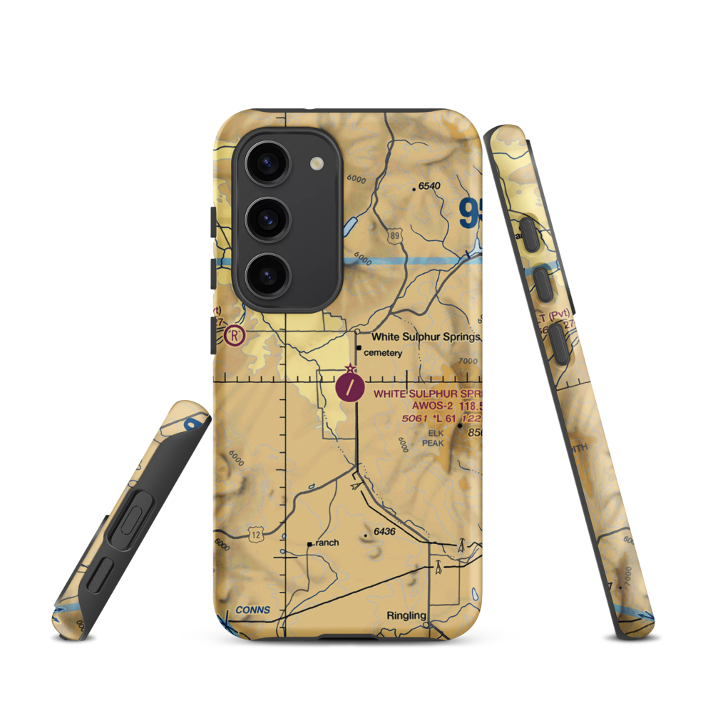 White Sulphur Springs Airport (7S6) VFR Sectional Samsung Phone Case Samsung Galaxy S23 model shown
