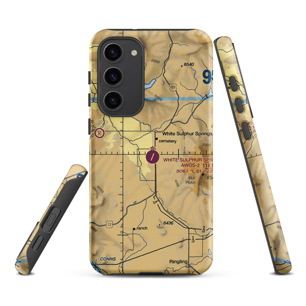 White Sulphur Springs Airport (7S6) VFR Sectional Samsung Phone Case Samsung Galaxy S23 Plus model shown