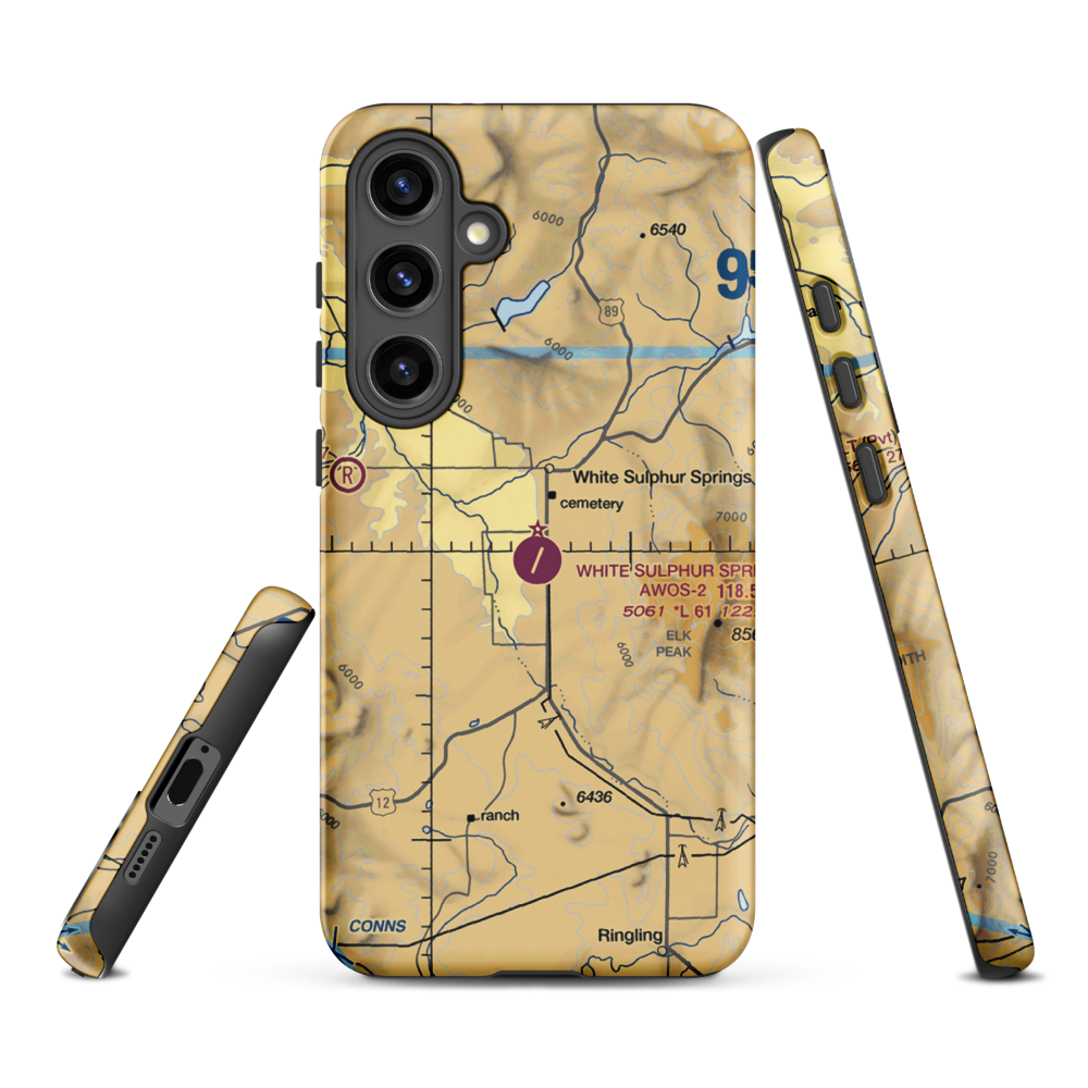 White Sulphur Springs Airport (7S6) VFR Sectional Samsung Phone Case Samsung Galaxy S24 Plus model shown
