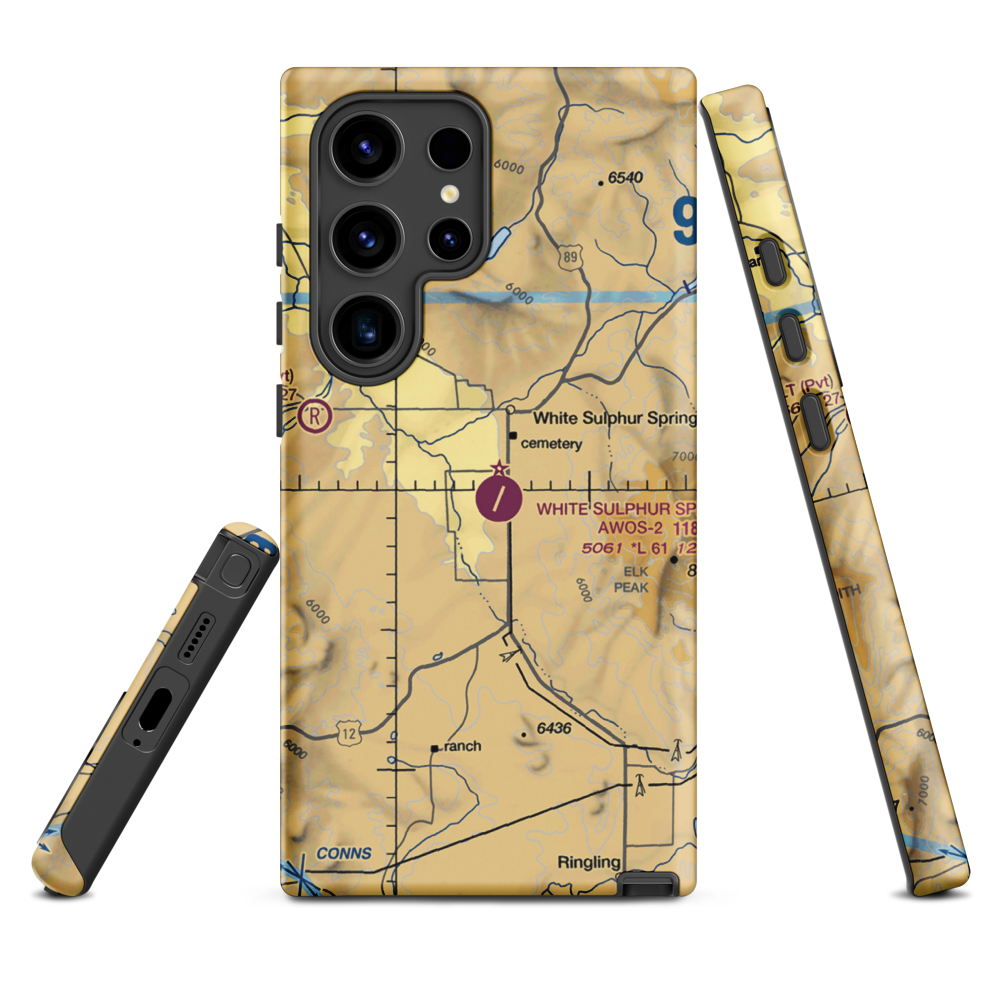 White Sulphur Springs Airport (7S6) VFR Sectional Samsung Phone Case Samsung Galaxy S24 Ultra model shown