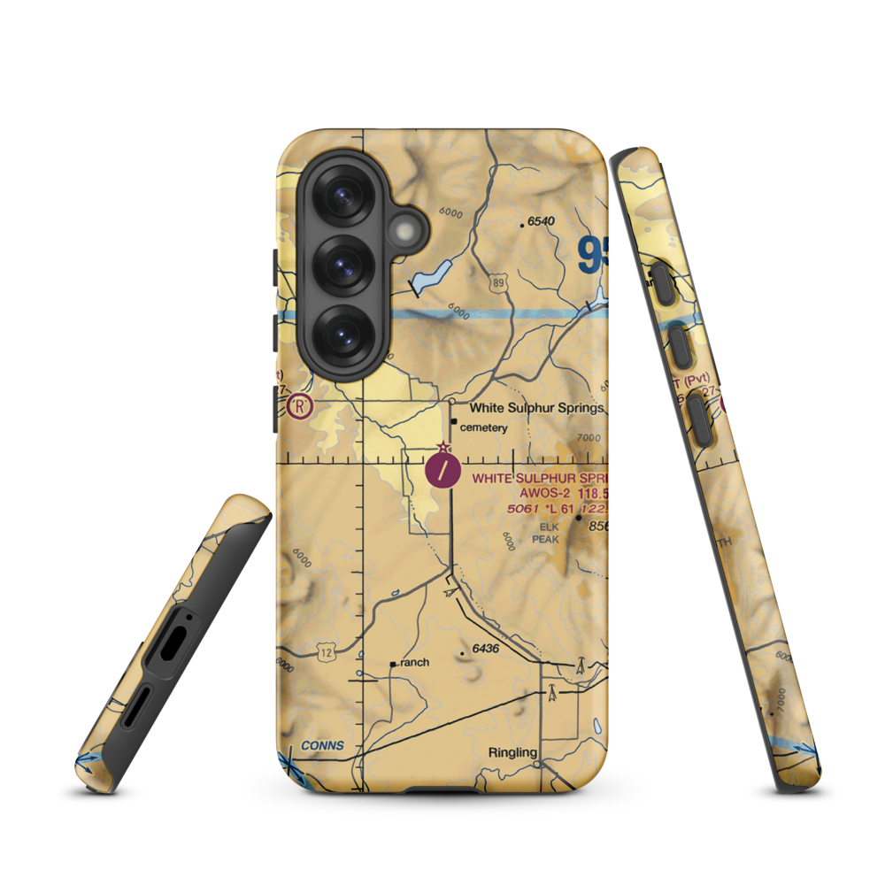 White Sulphur Springs Airport (7S6) VFR Sectional Samsung Phone Case Samsung Galaxy S25 model shown
