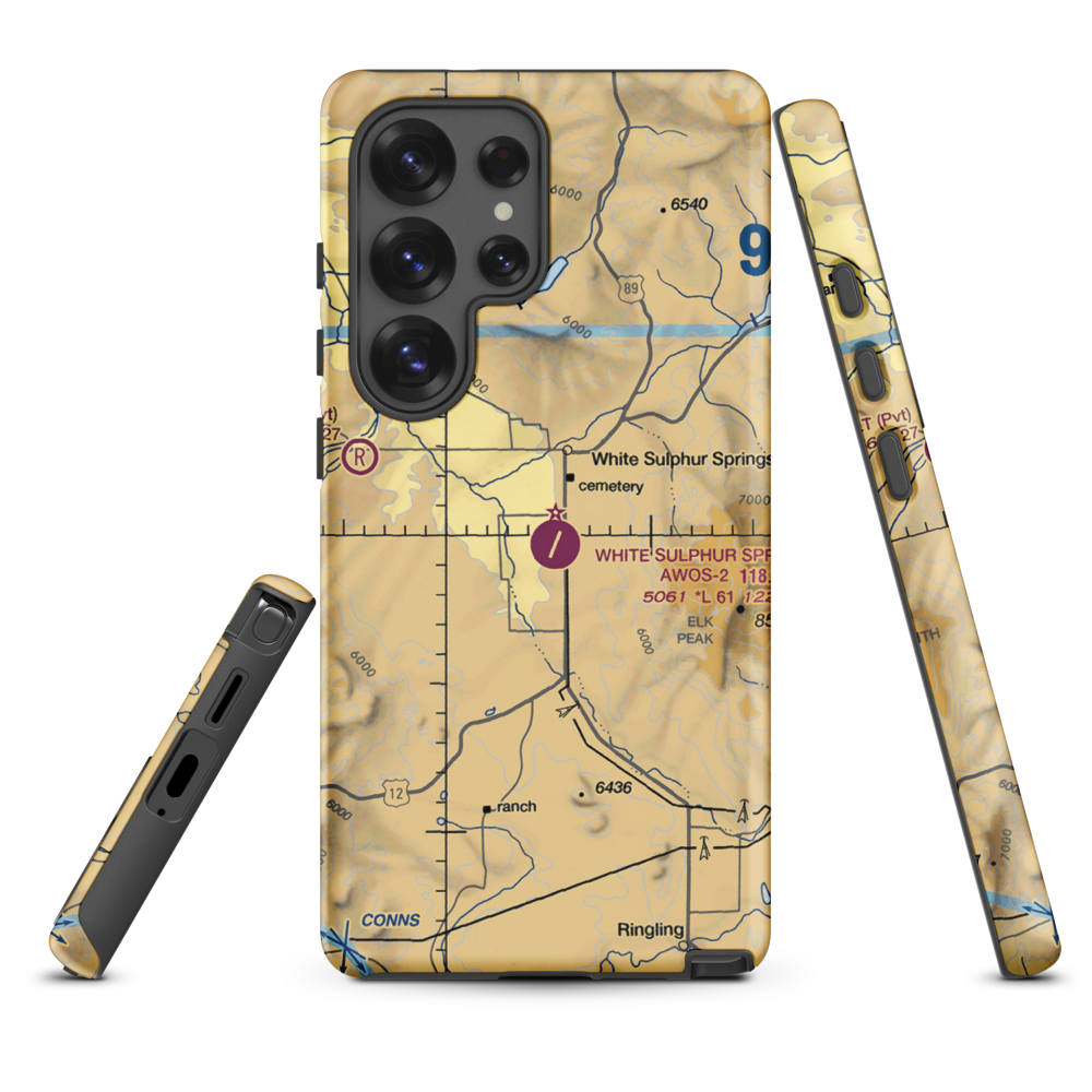 White Sulphur Springs Airport (7S6) VFR Sectional Samsung Phone Case Samsung Galaxy S25 Ultra model shown