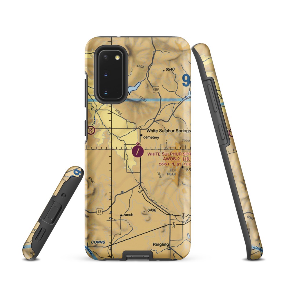 White Sulphur Springs Airport (7S6) VFR Sectional Samsung Phone Case Samsung Galaxy S20 model shown