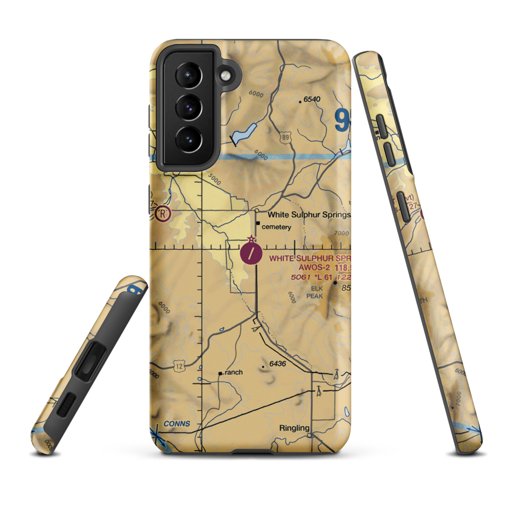 White Sulphur Springs Airport (7S6) VFR Sectional Samsung Phone Case Samsung Galaxy S21 FE model shown