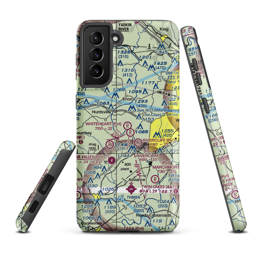 Whiteheart Farm Airport (08NC) VFR Sectional Samsung Phone Case Samsung Galaxy S21 FE model shown