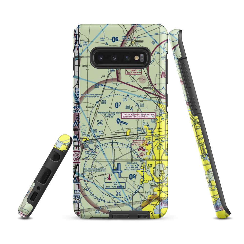 Whitehouse Naval Outlying Field (NEN) VFR Sectional Samsung Phone Case Samsung Galaxy S10 Plus model shown