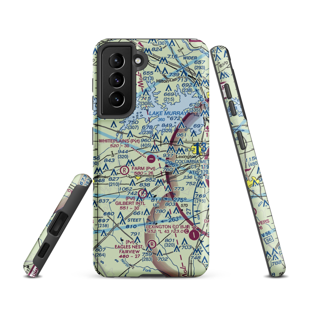 Whiteplains Airport (9SC) VFR Sectional Samsung Phone Case Samsung Galaxy S21 model shown