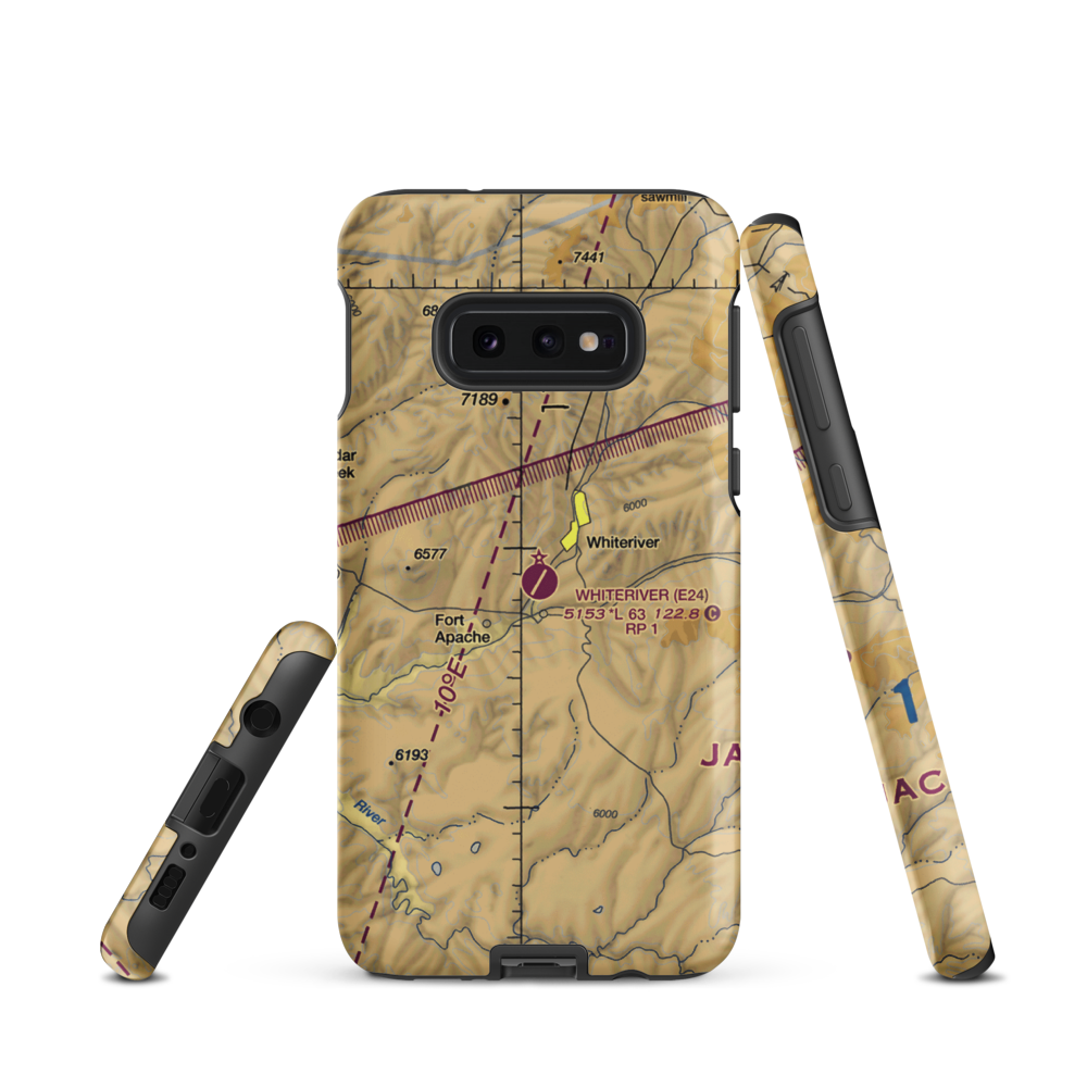 Whiteriver Airport (E24) VFR Sectional Samsung Phone Case Samsung Galaxy S10e model shown