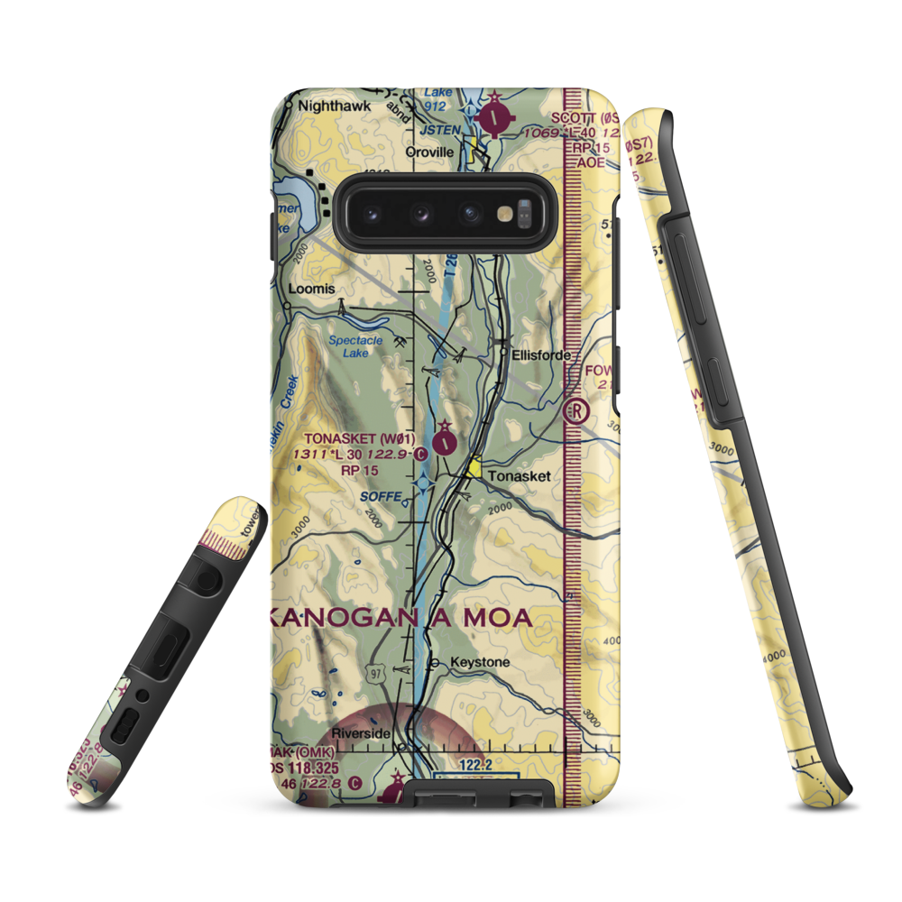 Whitestone Airport (32WA) VFR Sectional Samsung Phone Case Samsung Galaxy S10 Plus model shown