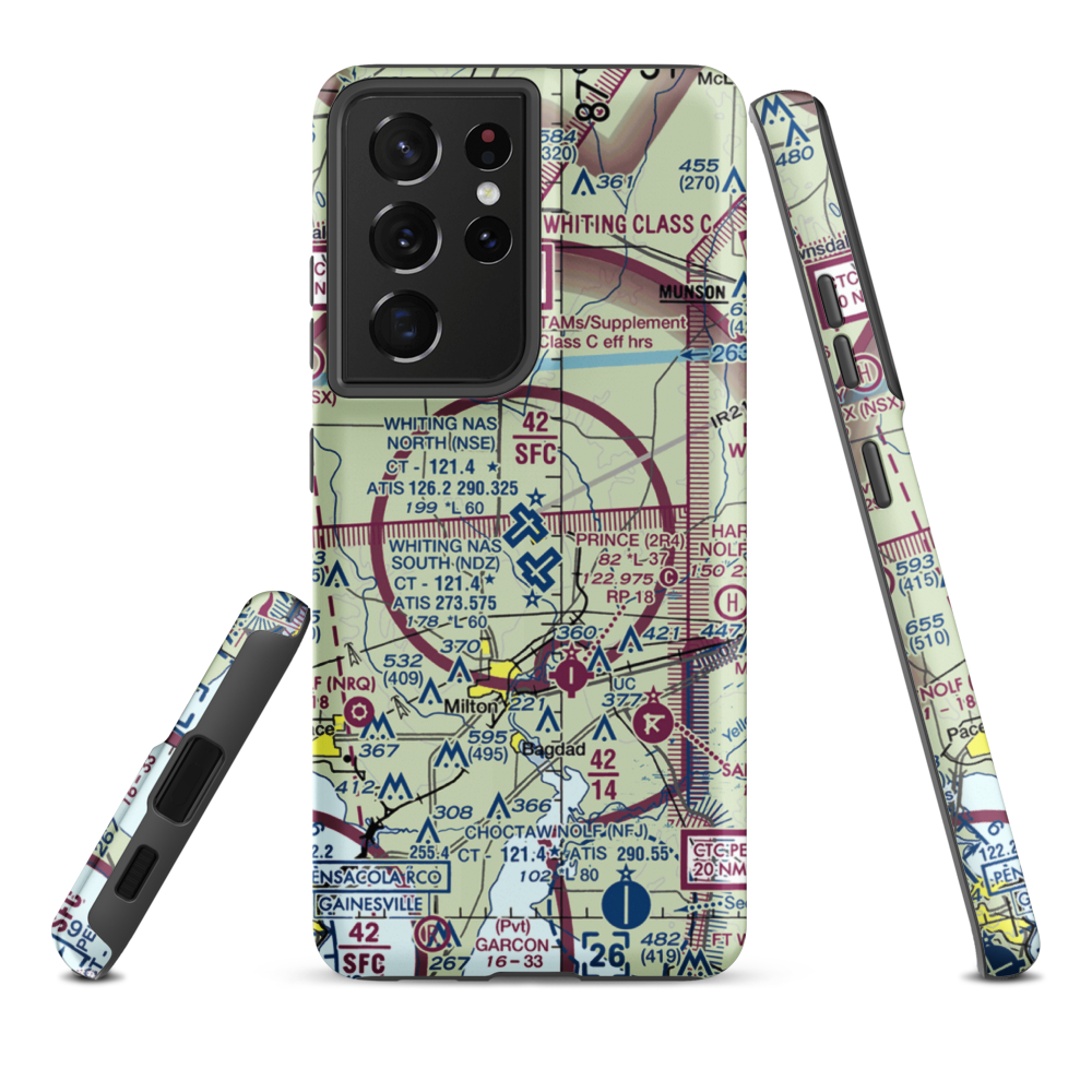 Whiting Field Naval Air Station - North (NSE) VFR Sectional Samsung Phone Case Samsung Galaxy S21 Ultra model shown