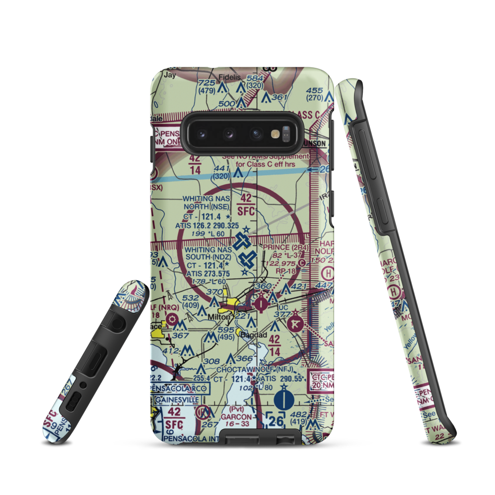 Whiting Field Naval Air Station South Airport (NDZ) VFR Sectional Samsung Phone Case Samsung Galaxy S10 model shown