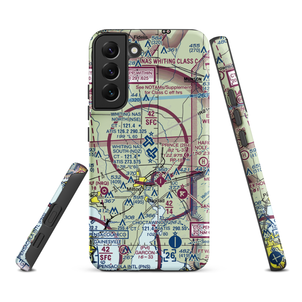 Whiting Field Naval Air Station South Airport (NDZ) VFR Sectional Samsung Phone Case Samsung Galaxy S22 Plus model shown