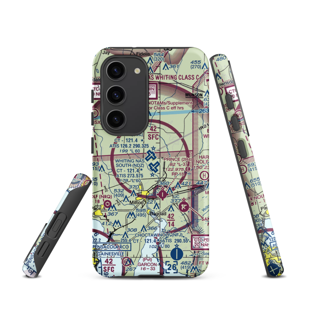 Whiting Field Naval Air Station South Airport (NDZ) VFR Sectional Samsung Phone Case Samsung Galaxy S23 model shown
