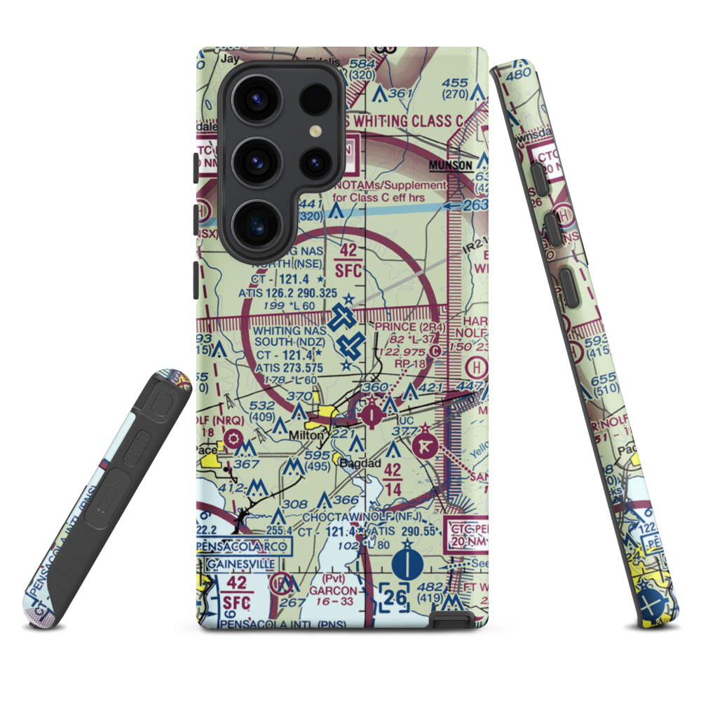 Whiting Field Naval Air Station South Airport (NDZ) VFR Sectional Samsung Phone Case Samsung Galaxy S23 Ultra model shown