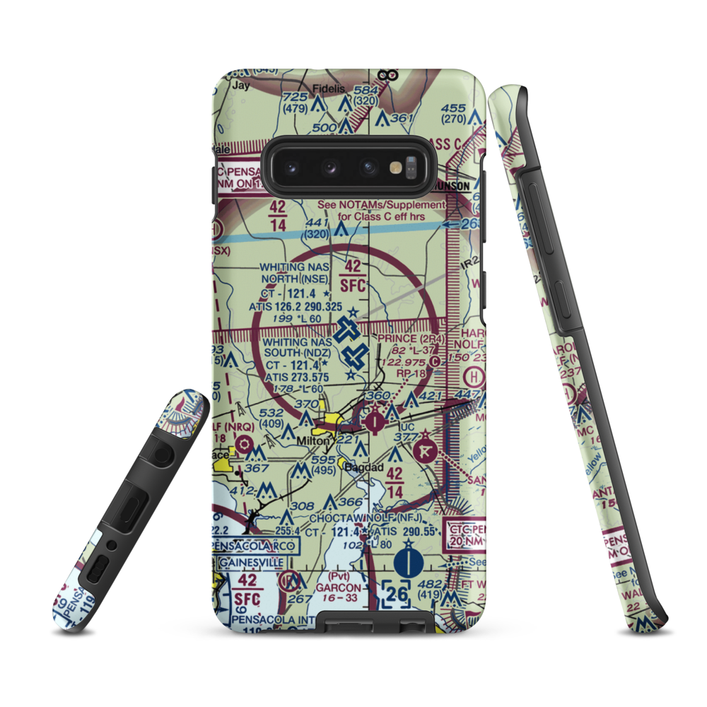 Whiting Field Naval Air Station South Airport (NDZ) VFR Sectional Samsung Phone Case Samsung Galaxy S10 Plus model shown