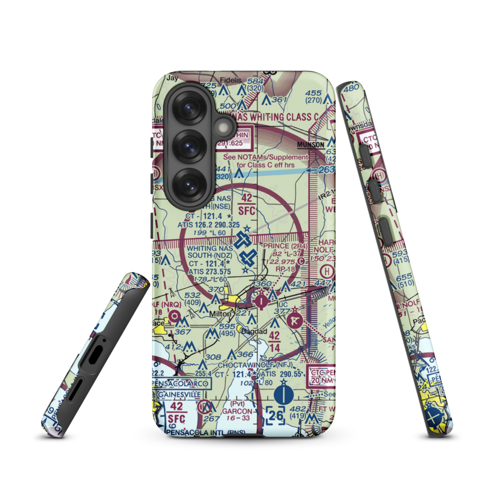 Whiting Field Naval Air Station South Airport (NDZ) VFR Sectional Samsung Phone Case Samsung Galaxy S25 model shown