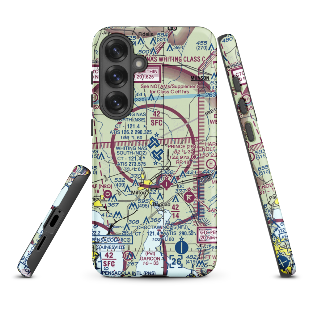 Whiting Field Naval Air Station South Airport (NDZ) VFR Sectional Samsung Phone Case Samsung Galaxy S25 Plus model shown