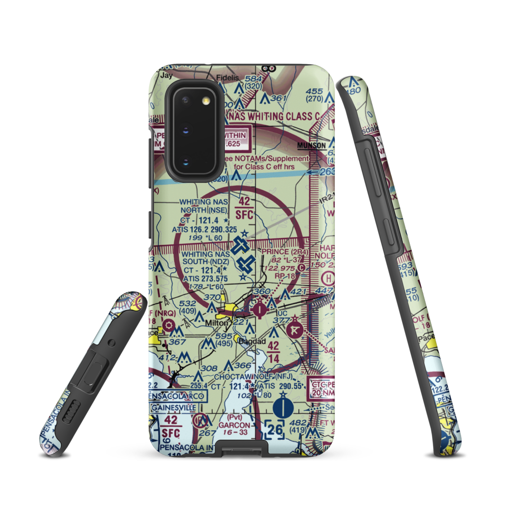 Whiting Field Naval Air Station South Airport (NDZ) VFR Sectional Samsung Phone Case Samsung Galaxy S20 model shown