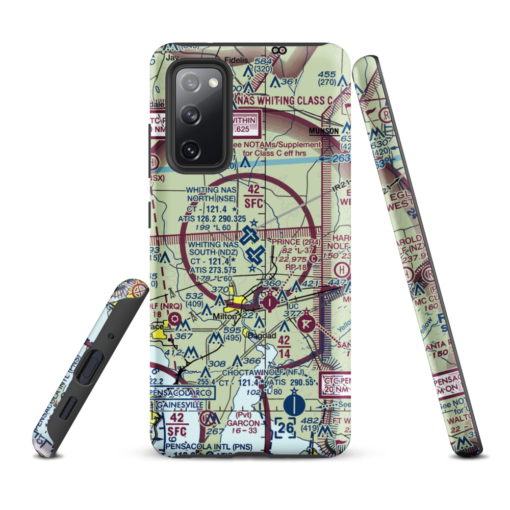 Whiting Field Naval Air Station South Airport (NDZ) VFR Sectional Samsung Phone Case Samsung Galaxy S20 FE model shown