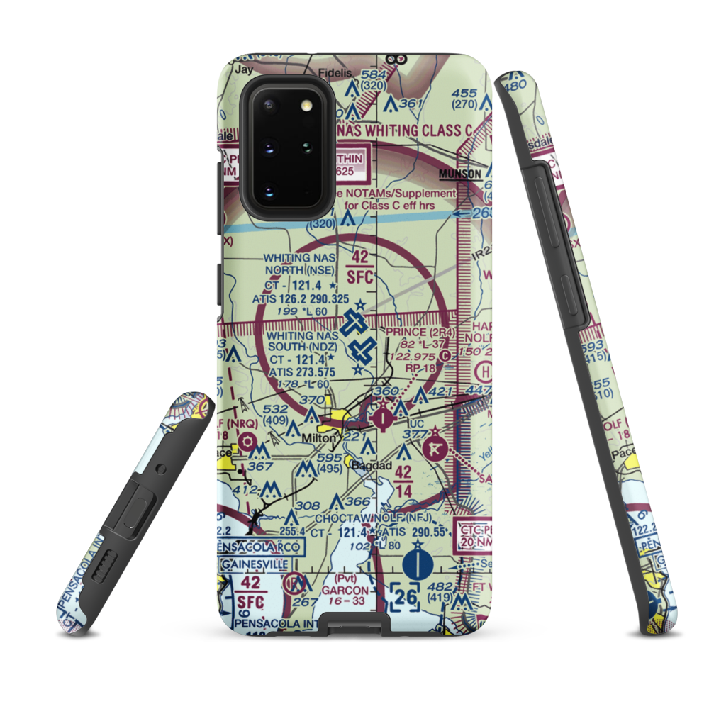 Whiting Field Naval Air Station South Airport (NDZ) VFR Sectional Samsung Phone Case Samsung Galaxy S20 Plus model shown