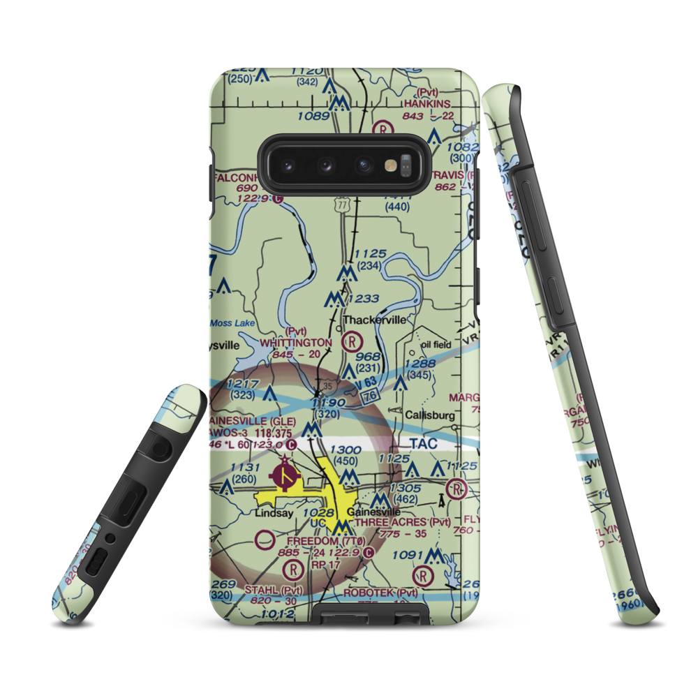 Whittington Ranch Airport (OK31) VFR Sectional Samsung Phone Case Samsung Galaxy S10 Plus model shown