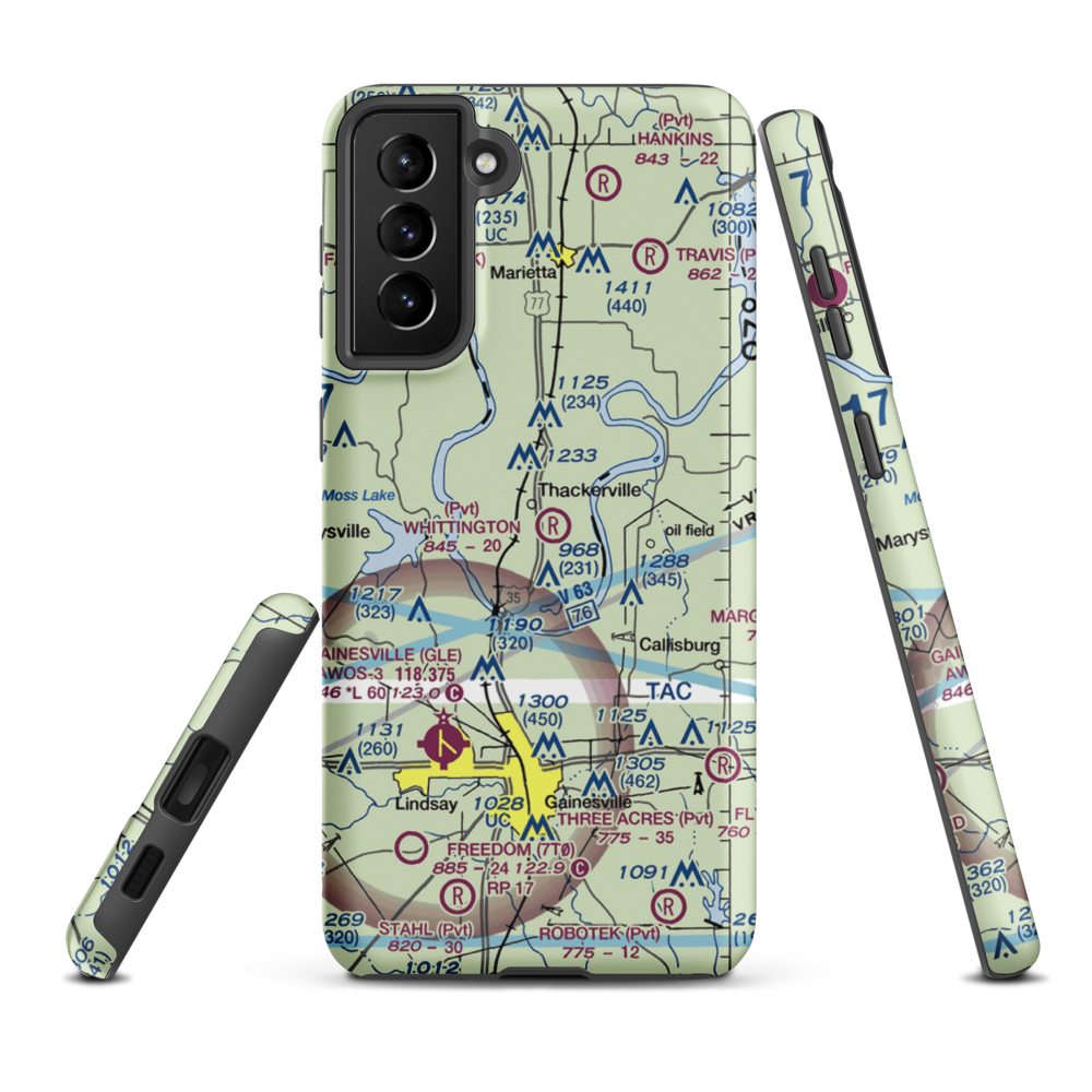 Whittington Ranch Airport (OK31) VFR Sectional Samsung Phone Case Samsung Galaxy S21 Plus model shown