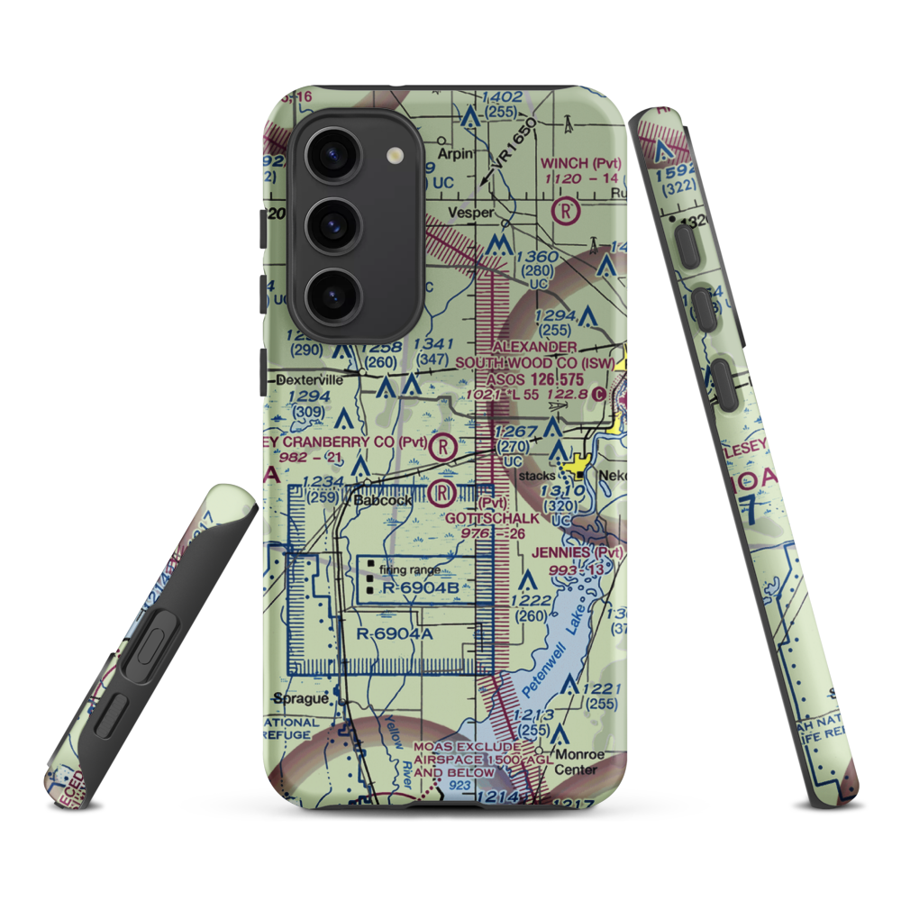 Whittlesey Cranberry Co Airport (29WI) VFR Sectional Samsung Phone Case Samsung Galaxy S23 Plus model shown