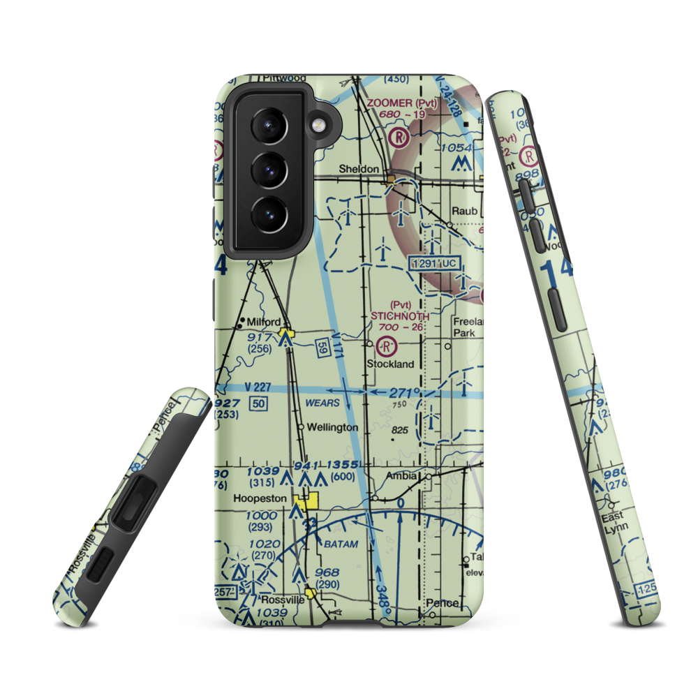 Wichman Airport (96LL) VFR Sectional Samsung Phone Case Samsung Galaxy S21 Ultra model shown