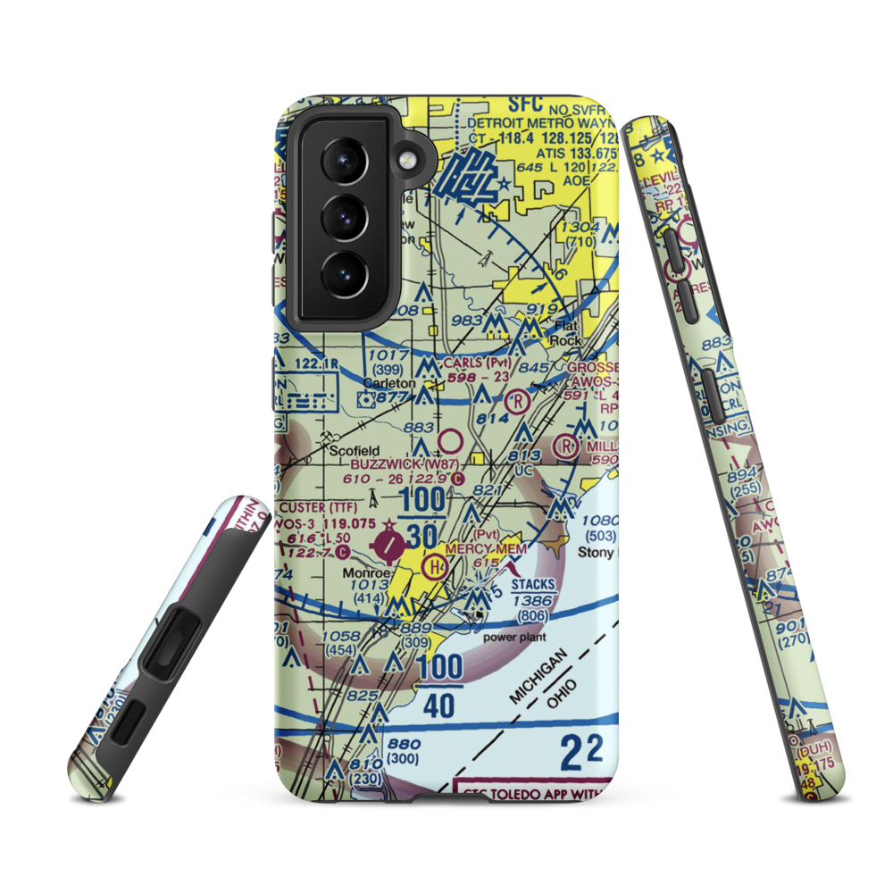 Wickenheiser Airport (W87) VFR Sectional Samsung Phone Case Samsung Galaxy S21 FE model shown