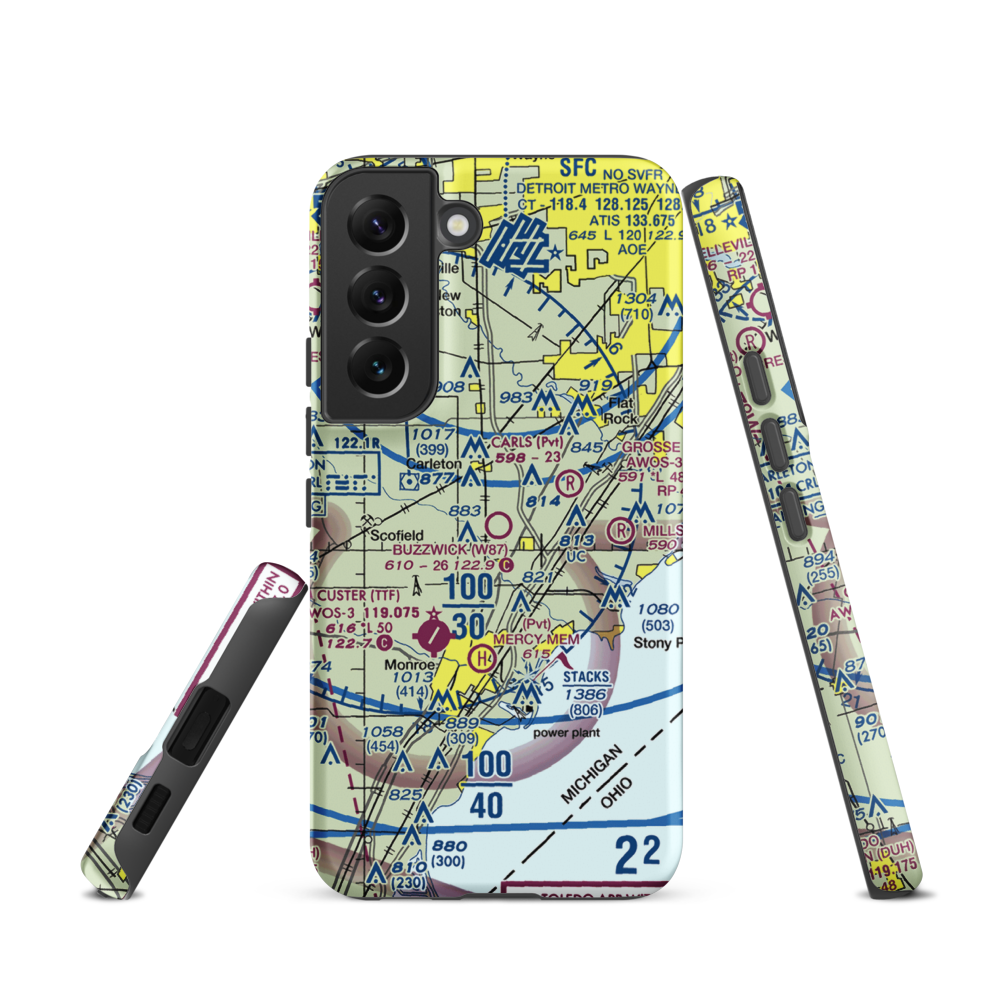 Wickenheiser Airport (W87) VFR Sectional Samsung Phone Case Samsung Galaxy S22 model shown