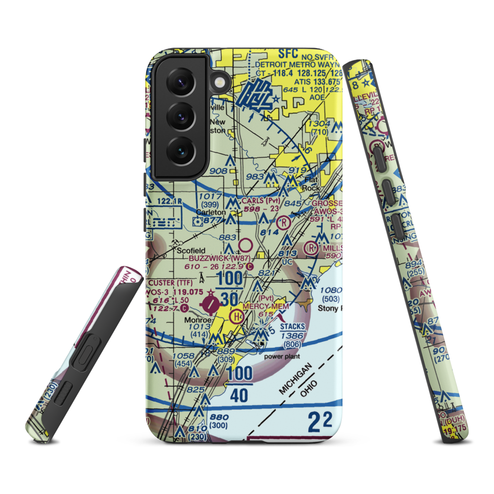 Wickenheiser Airport (W87) VFR Sectional Samsung Phone Case Samsung Galaxy S22 Plus model shown