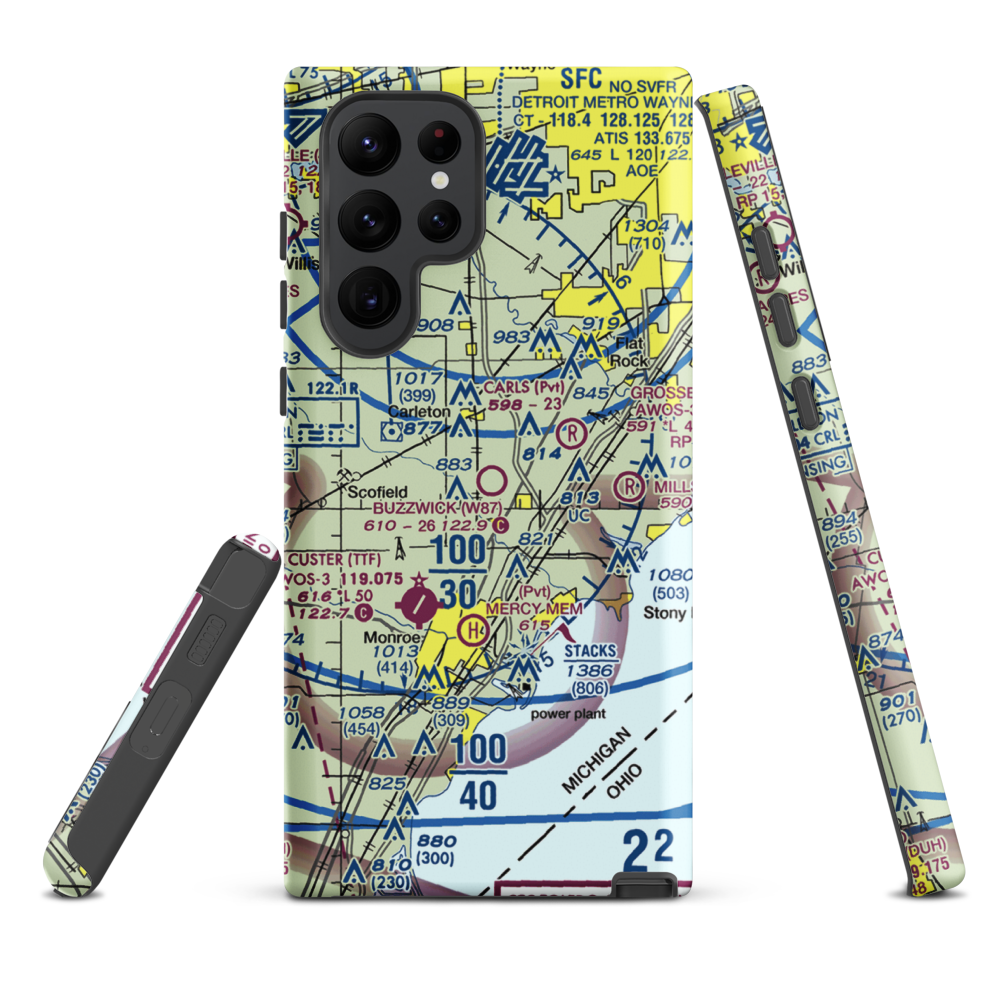 Wickenheiser Airport (W87) VFR Sectional Samsung Phone Case Samsung Galaxy S22 Ultra model shown