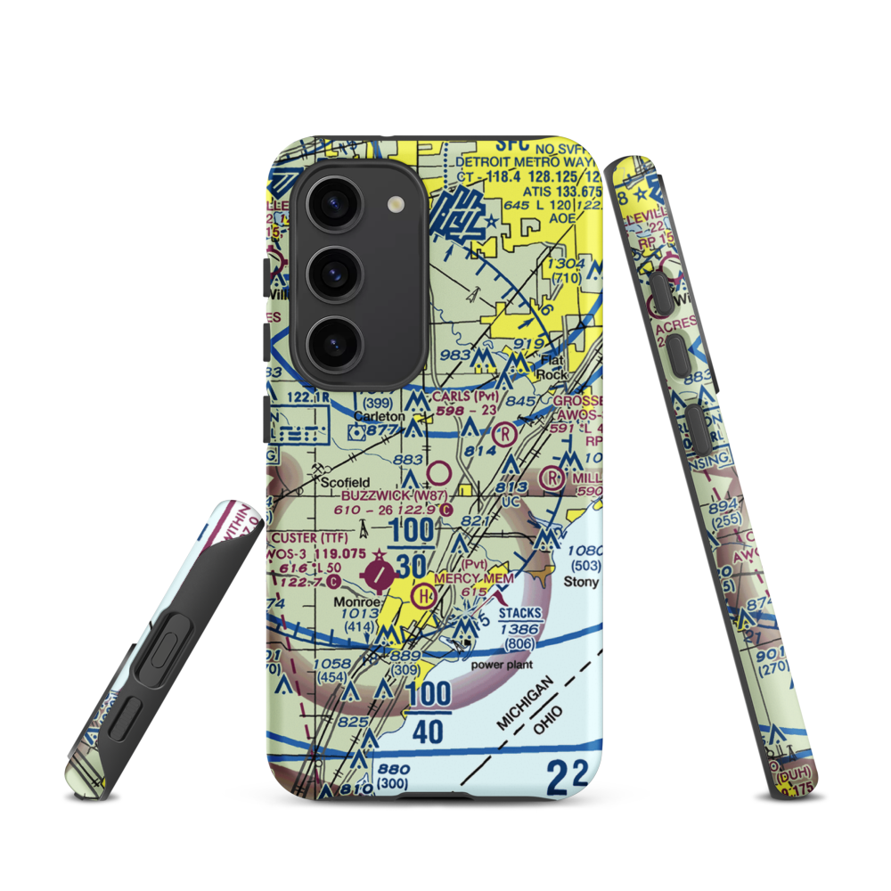 Wickenheiser Airport (W87) VFR Sectional Samsung Phone Case Samsung Galaxy S23 model shown