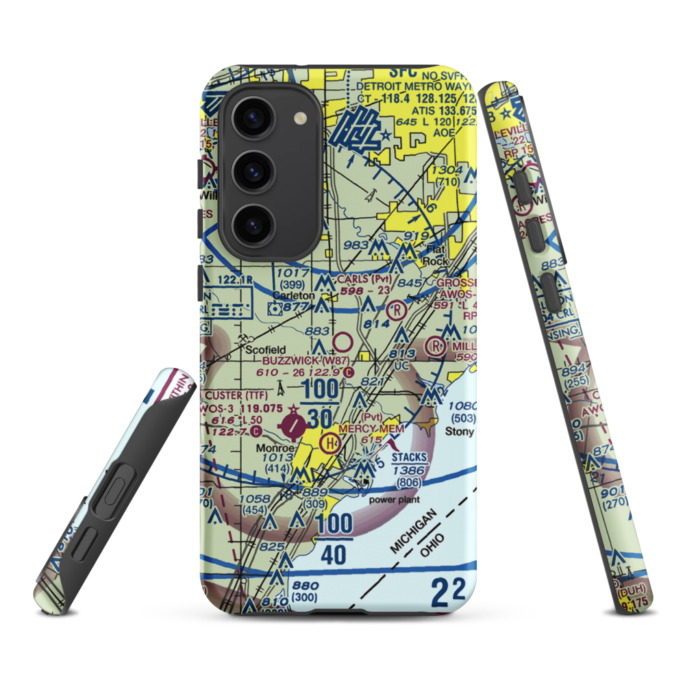 Wickenheiser Airport (W87) VFR Sectional Samsung Phone Case Samsung Galaxy S23 Plus model shown