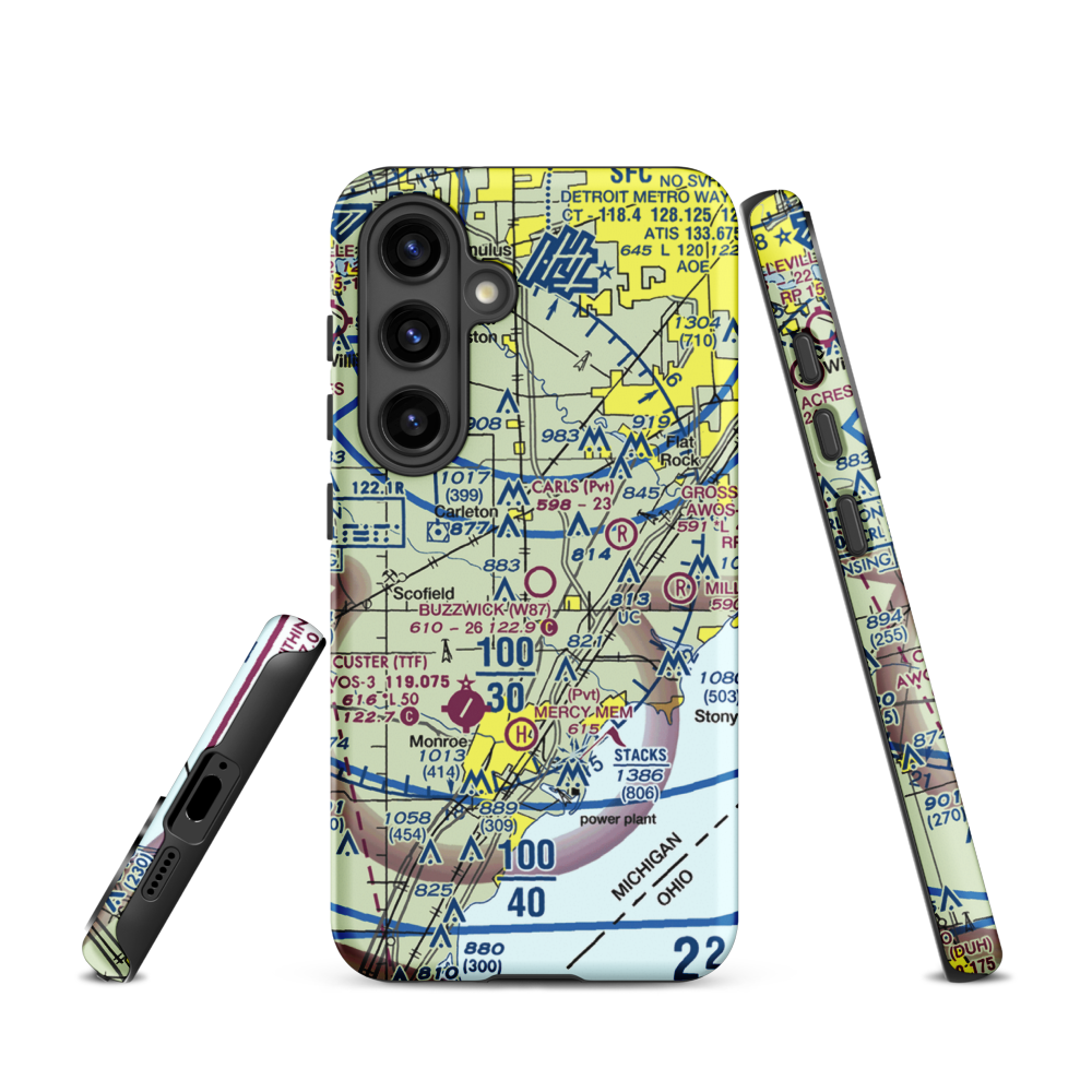 Wickenheiser Airport (W87) VFR Sectional Samsung Phone Case Samsung Galaxy S24 model shown